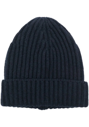 Malo ribbed-knit design beanie - Blue