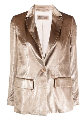 Peserico velvet single-breasted blazer - Gold