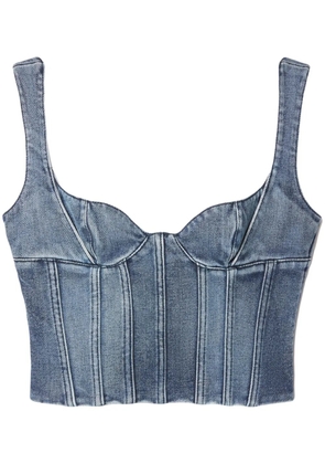 Off-White Bustier denim cropped top - Blue
