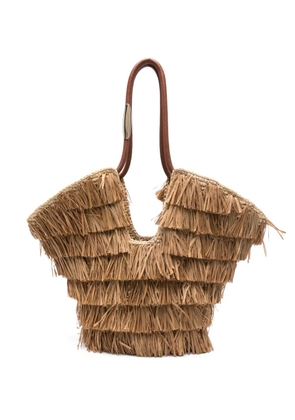 ZIMMERMANN medium Goldentime fringed tote bag - Neutrals