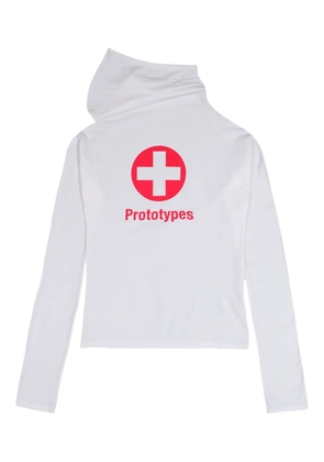PROTOTYPES logo-print hoodie - White