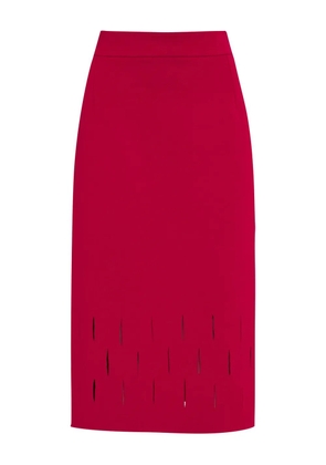 Gloria Coelho laser-cut midi skirt - Red