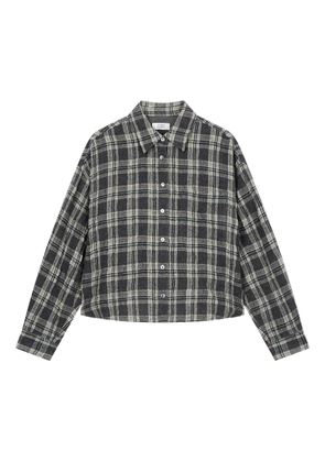 TOMBOY elasticated-hem checkered shirt - Grey