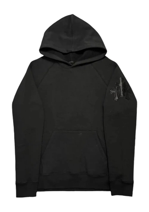 Chrome Hearts Triple Cross leather-patch hoodie - Black