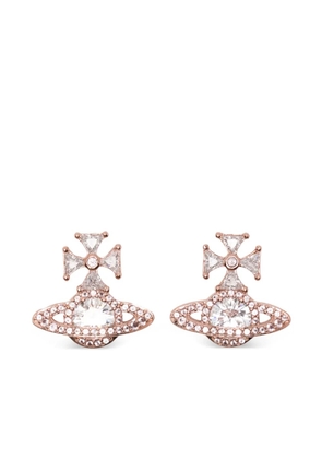 Vivienne Westwood orb cross brass earrings - Pink
