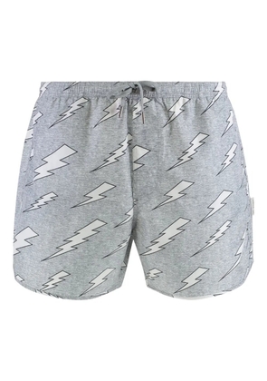 Neil Barrett Rain Bolts-print swim shorts - Grey