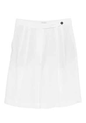 Brunello Cucinelli pleated shorts - White