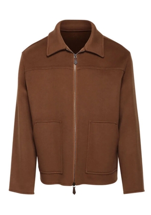Isaia collared zip jacket - Brown
