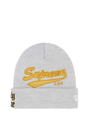 Supreme x New Era Salvation embroidered beanie hat - Grey