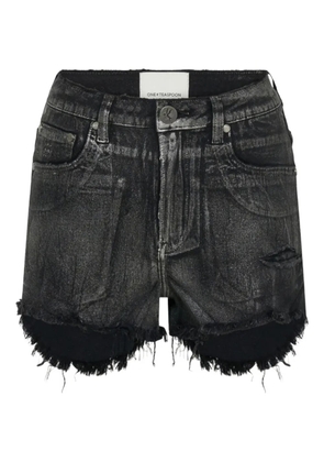One Teaspoon Bonitas frayed denim short shorts - Black