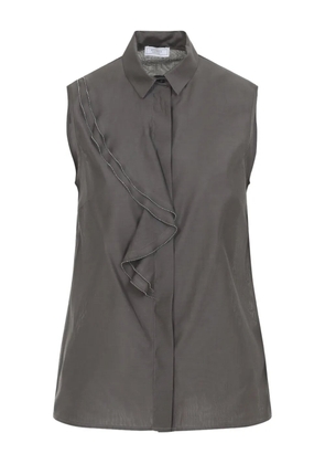 Peserico draped-detail sleeveless blouse - Brown