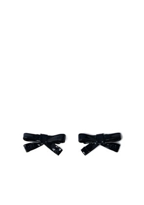 Balenciaga bow high-shine earrings - Black