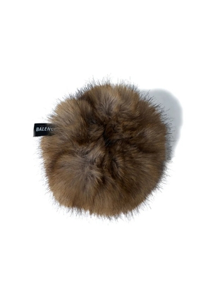 Balenciaga Holli faux-fur round scrunchie - Brown