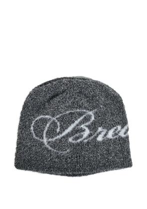 BREATH logo-print beanie - Black