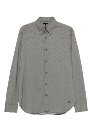 Emporio Armani geometric-pattern long-sleeve shirt - Black