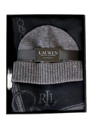 Lauren Ralph Lauren logo-detail scarf (set of two) - Grey