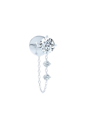 LOEV diamond chain-link stud earring - Silver
