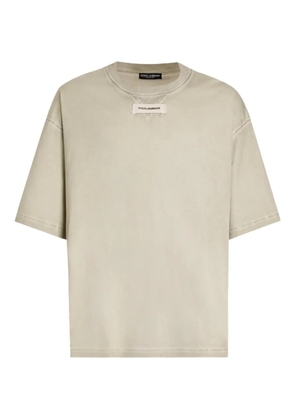 Dolce & Gabbana label-detail T-shirt - Neutrals