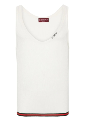 Gucci ribbed-knit silk tank top - White