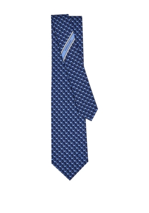 Ferragamo whale-patterned tie - Blue