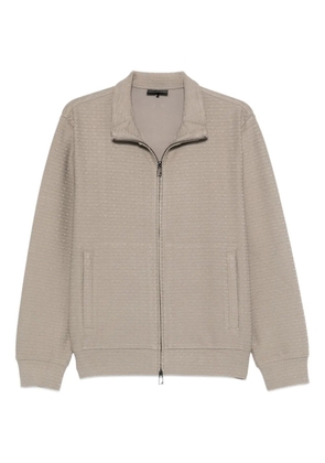 Emporio Armani zip textured sweatshirt - Grey