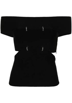 Alexander McQueen cut-out off-shoulder top - Black