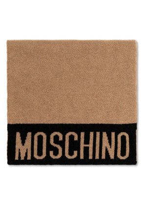 Moschino logo-detail scarf - Brown