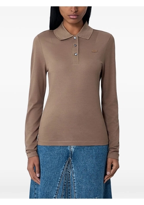 Lacoste long-sleeved buttoned polo shirt - Brown