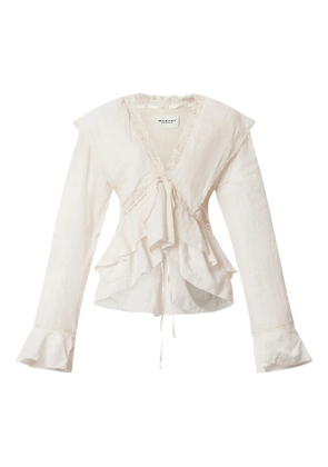 MARANT ÉTOILE damienne ruffled lace blouse - Neutrals