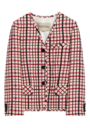 Valentino Garavani checked-pattern jacket - White