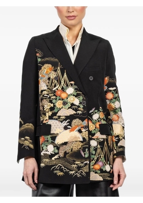 IBRIGU flared printed kimono blazer - Black