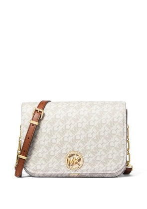 Michael Michael Kors Delancey logo-plaque crossbody bag - White
