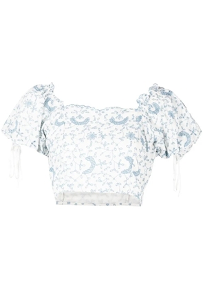 LoveShackFancy Melina broderie-anglaise crop top - White