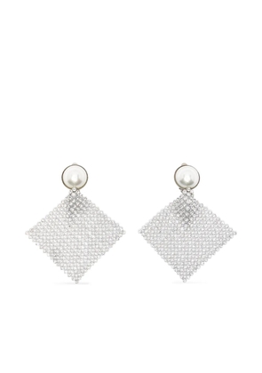Rosantica Frizz embellished clip-on earrings - Silver