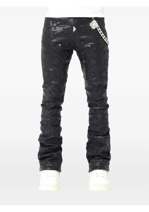 GUAPI Obsidian star-embossed leather trousers - Black