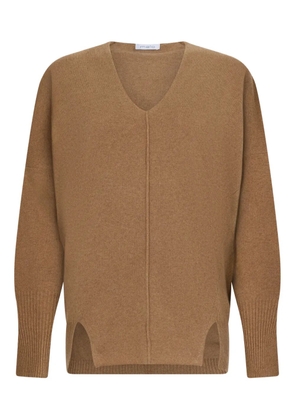 Malo V-neck split sweater - Brown