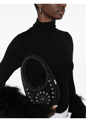 Coperni mini swipe floral-stud tote bag - Black