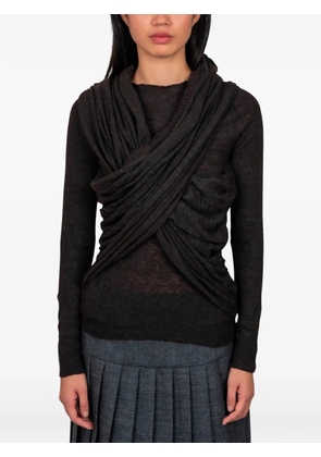 Paloma Wool Elio draped-design T-shirt - Brown