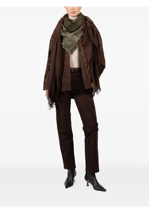 Faliero Sarti fringed colour block scarf - Brown