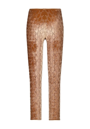 Gucci logo-pattern trousers - Brown
