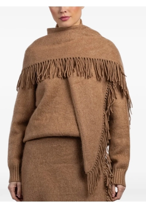 White + Warren fringed scarf - Brown