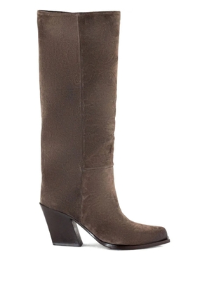 Vic Matie 88mm block-heel suede boots - Brown