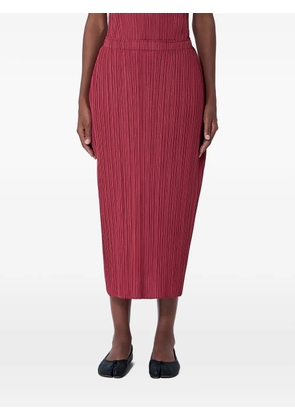 Pleats Please Issey Miyake pleated midi skirt - Red