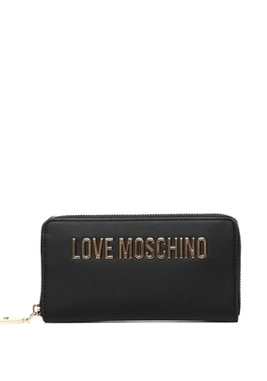 Love Moschino logo-plaque zip-around wallet - Black