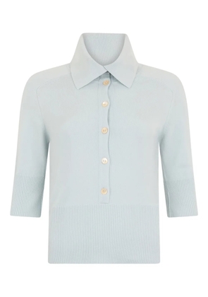 Malo buttoned short-sleeve polo top - Blue