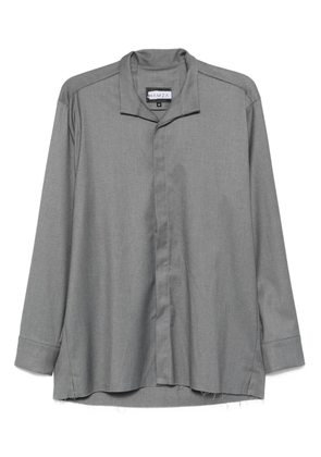 HAMZA Thom frayed-hem collared shirt - Grey