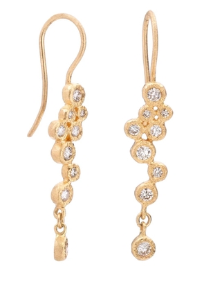 Yasuko Azuma 18kt yellow gold Cluster diamond drop earrings