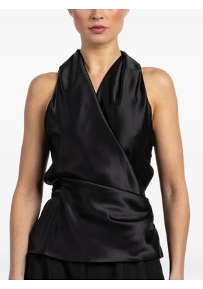 Peter Cohen halter-neck wrap top - Black