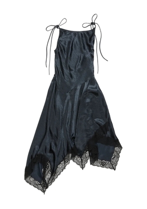 Acne Studios lace-trim asymmetric dress - Blue