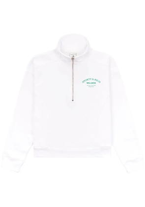 Sporty & Rich Wellness Studio half-zip cotton sweatshirt - WHITE